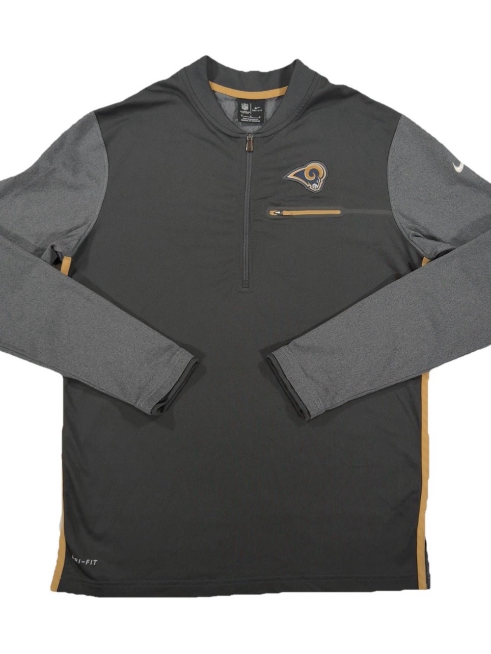 Nike NFL Los Angeles Rams Men's Medium ½ Zip Dri-FIT Sideline Pullover Jacket